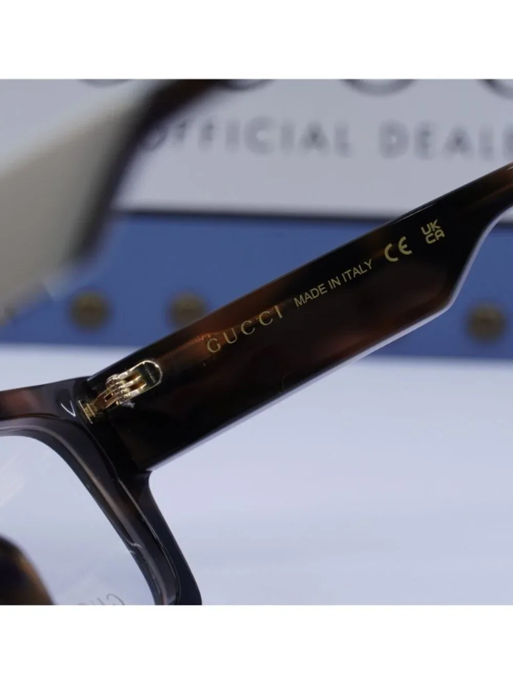 Gucci GG1666O 007 Square Eyeglasses 53mm - Havana with White